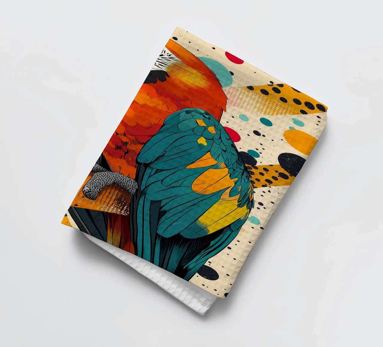 Impression d'art abstrait perroquet coloré torchon de PosterByFly