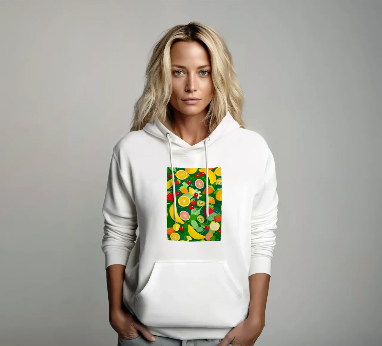 Modello di frutta felpa con cappuccio da PosterByFly