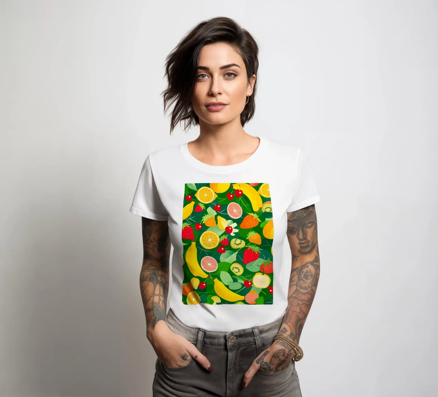 Modello di frutta t-shirt da donna da PosterByFly