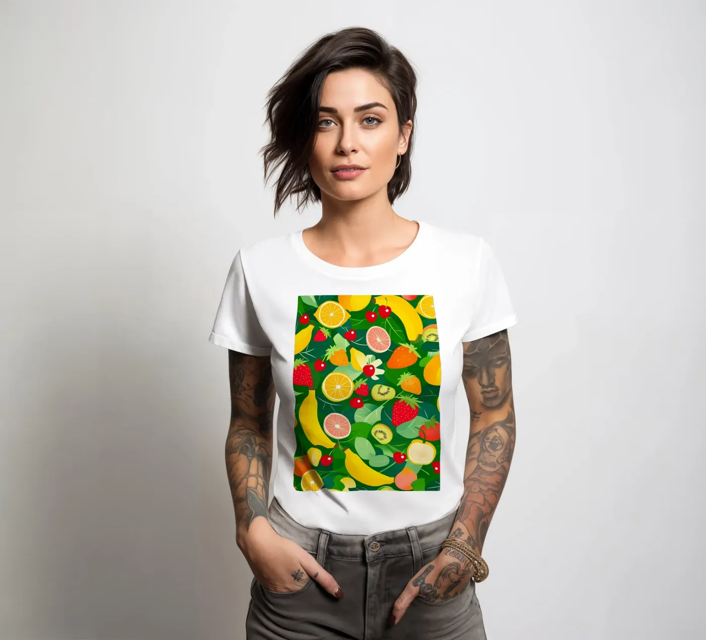Modello di frutta t-shirt da donna da PosterByFly