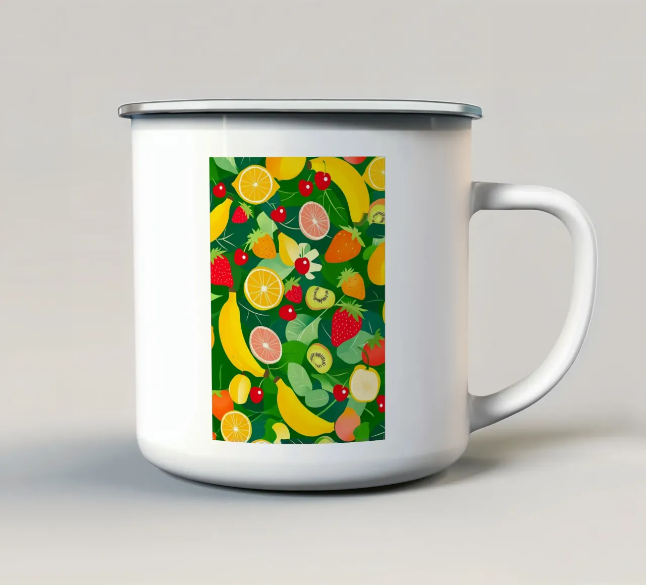 Fruit Pattern emaille mok van PosterByFly