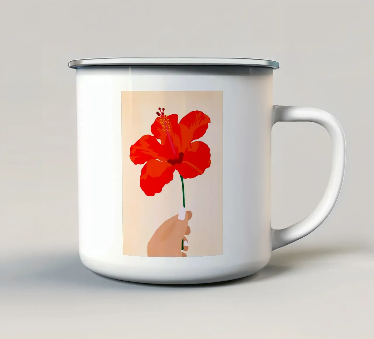 Affetto per l'ibisco tazza in smalto da PosterByFly