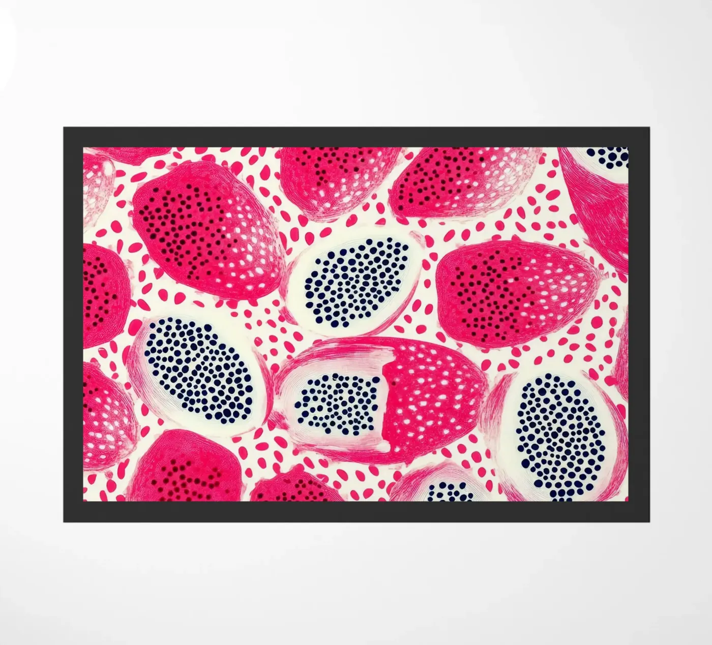 Pink Dragon Fruit Pattern Fußmatte von PosterByFly