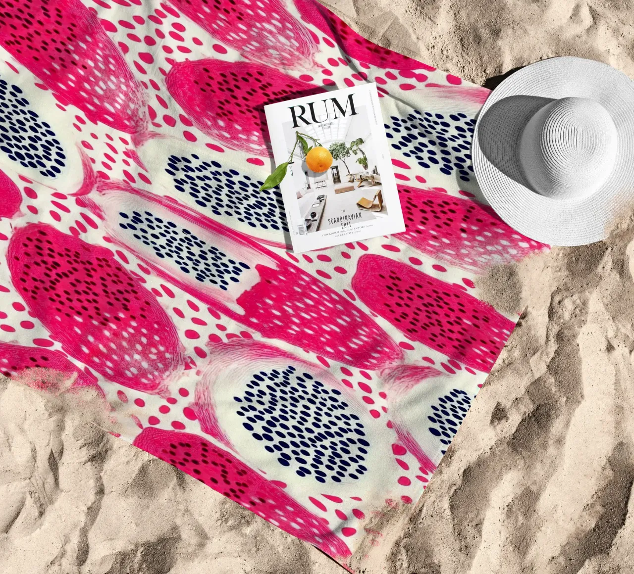 Motivo del frutto del drago rosa telo mare da PosterByFly