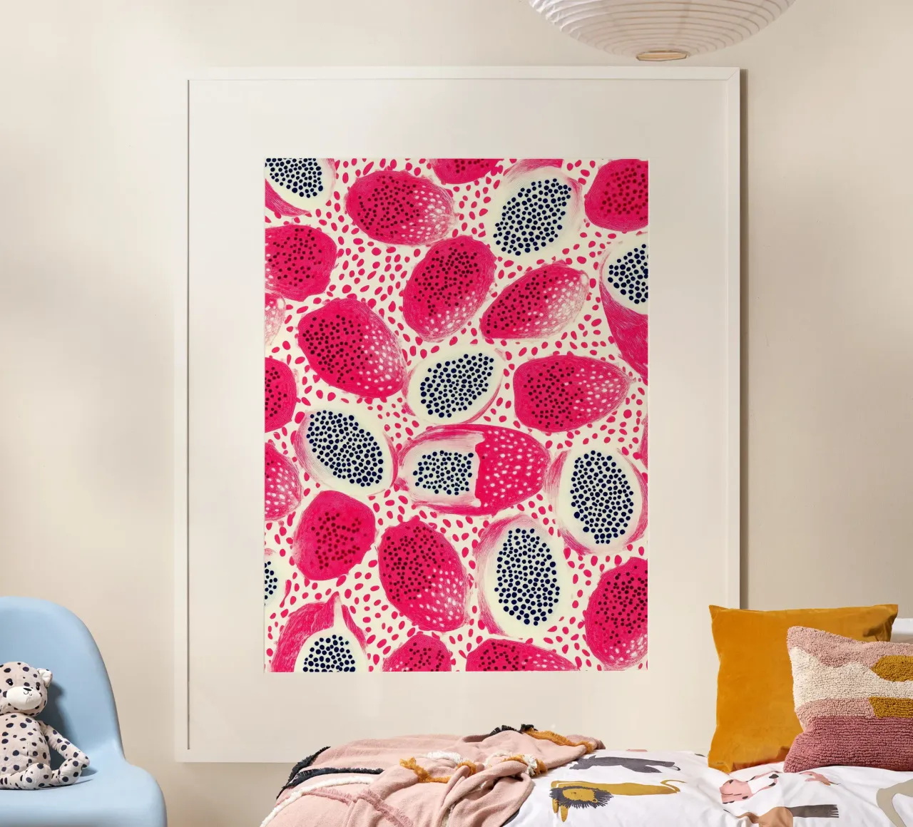 Pink Dragon Fruit Pattern poster da PosterByFly