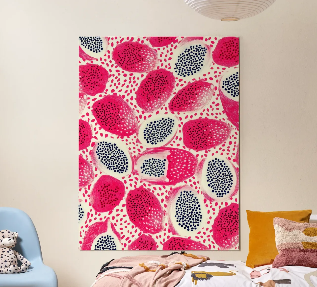 Pink Dragon Fruit Pattern poster da PosterByFly