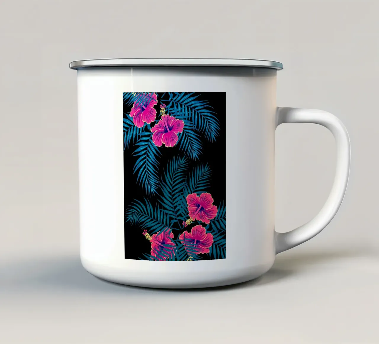 Foglie di palma Ibisco tazza in smalto da PosterByFly