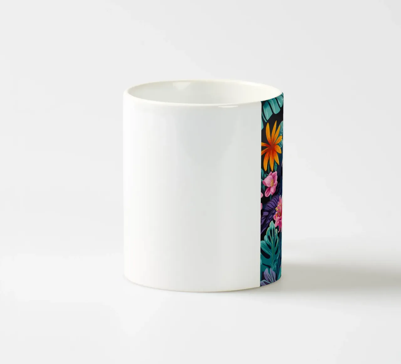 Zebra in un ambiente floreale tropicale tazza in ceramica da PosterByFly