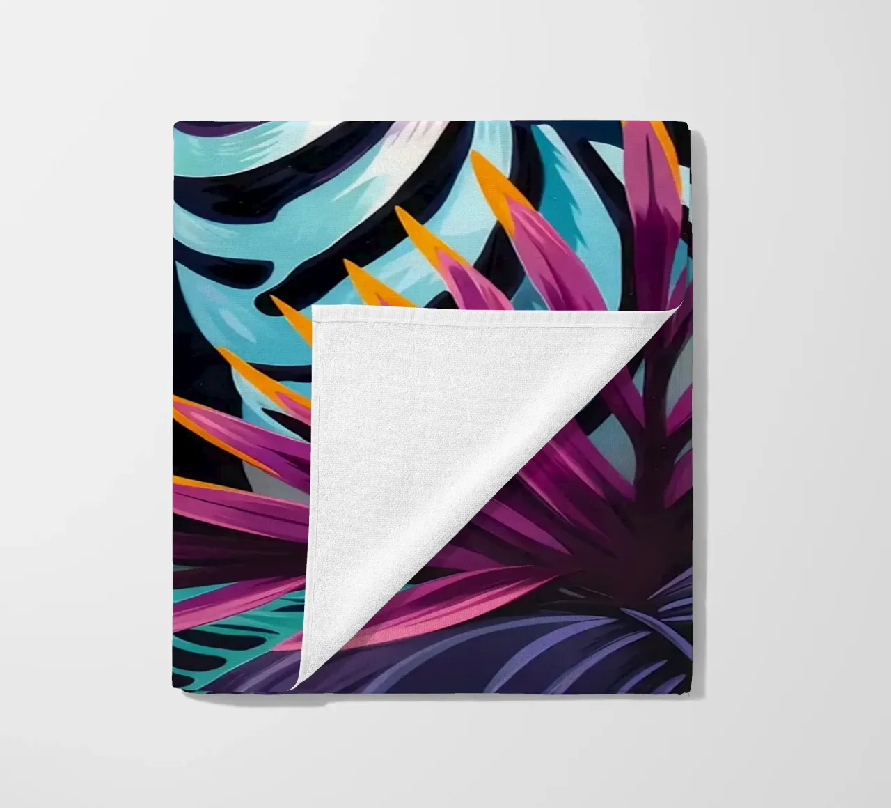 Zebra in un ambiente floreale tropicale telo mare da PosterByFly