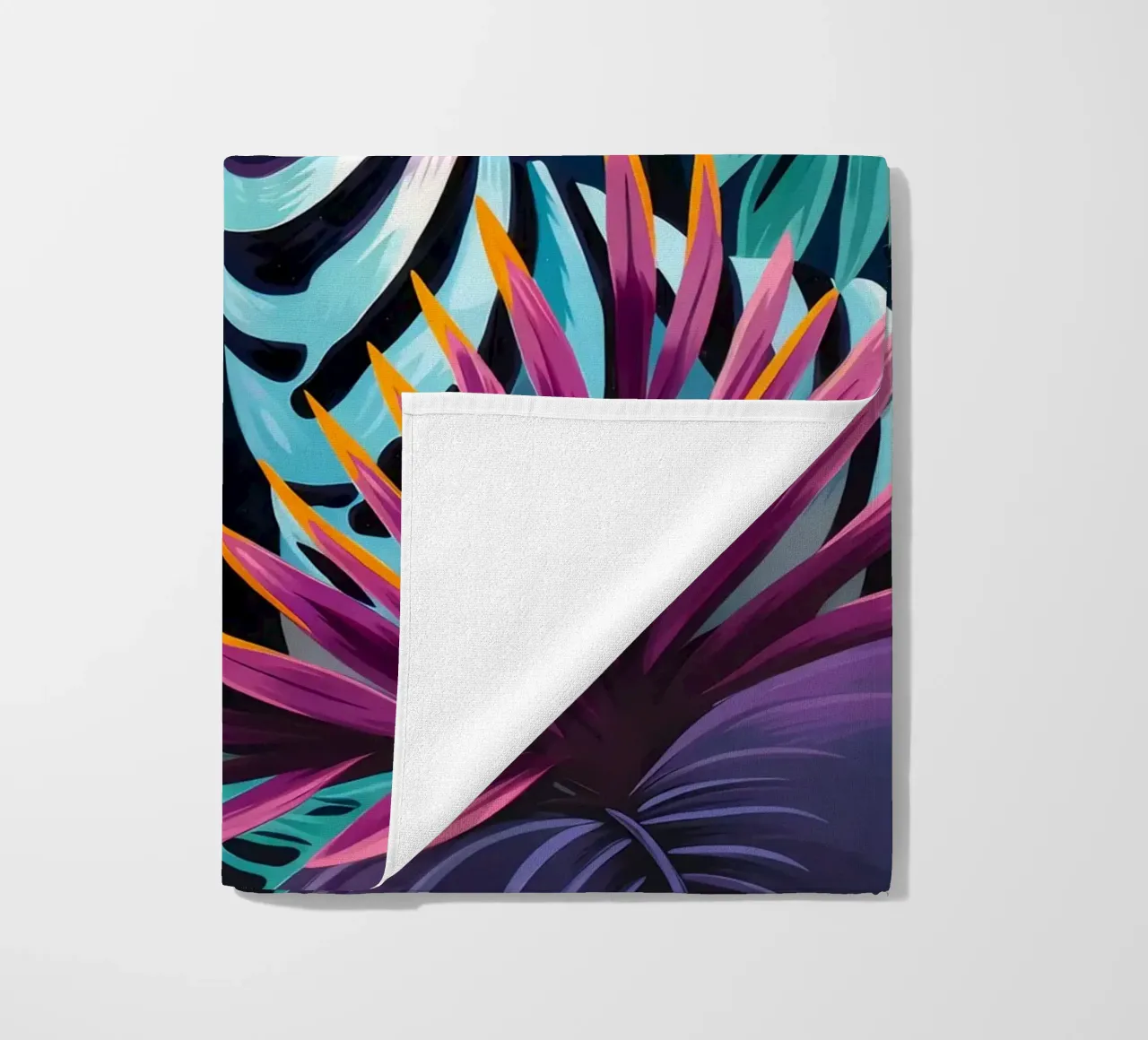 Zebra in un ambiente floreale tropicale telo mare da PosterByFly