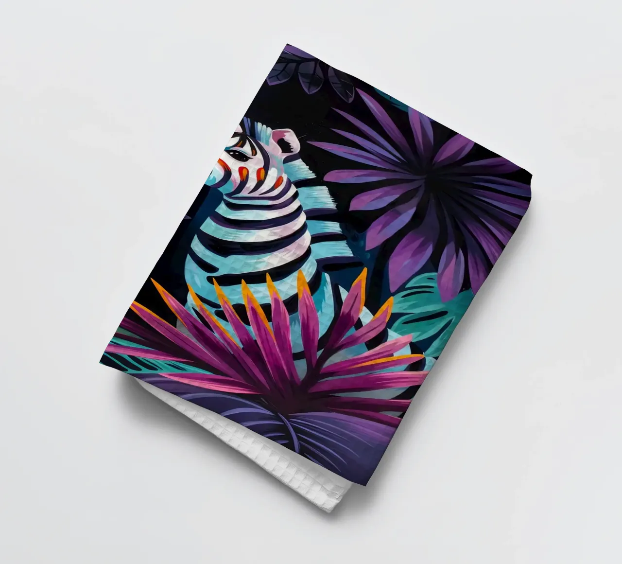 Zebra in un ambiente floreale tropicale canovaccio da cucina da PosterByFly
