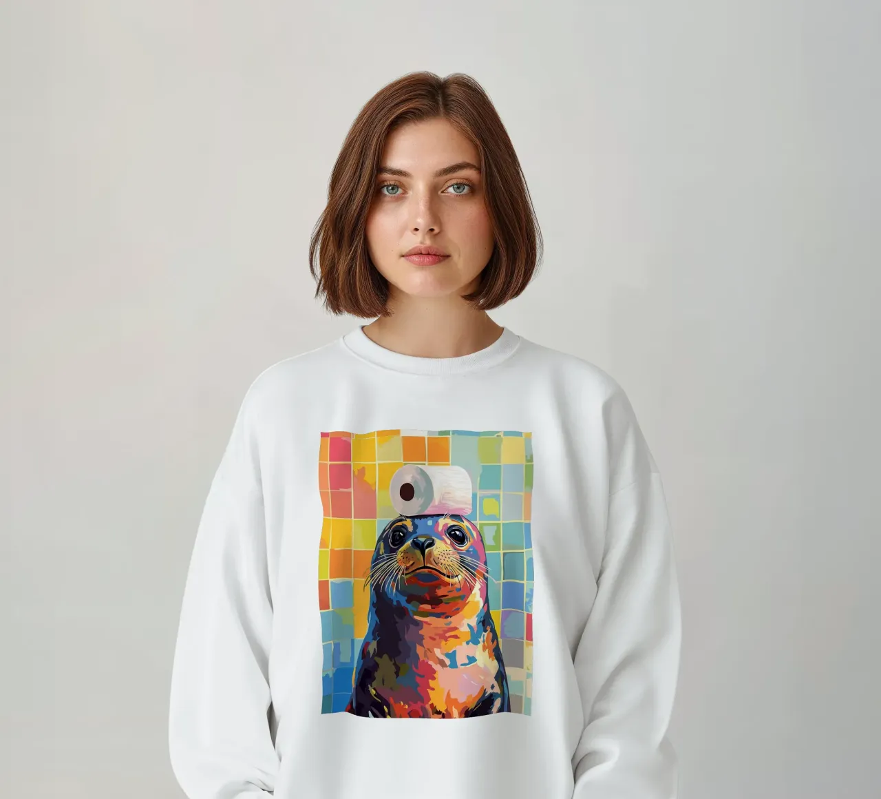 Sigillo colorato con cappello di carta igienica felpa da JoyWalkerShop