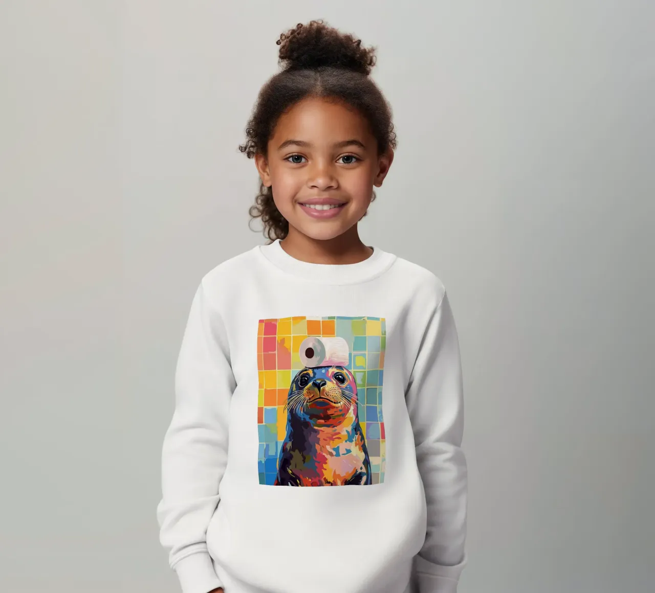 Sigillo colorato con cappello di carta igienica felpa bambino da JoyWalkerShop