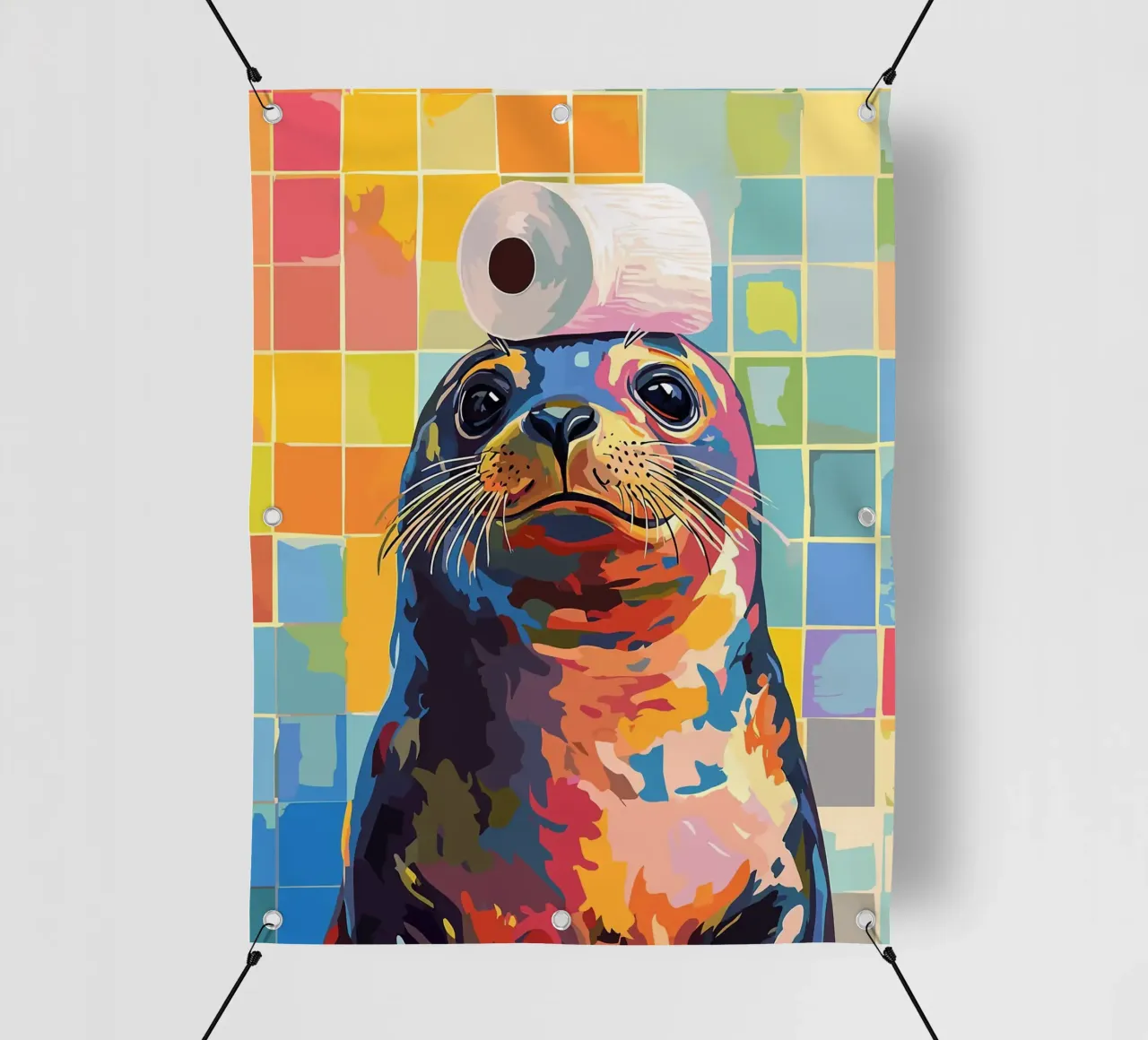Sigillo colorato con cappello di carta igienica telo in pvc da JoyWalkerShop
