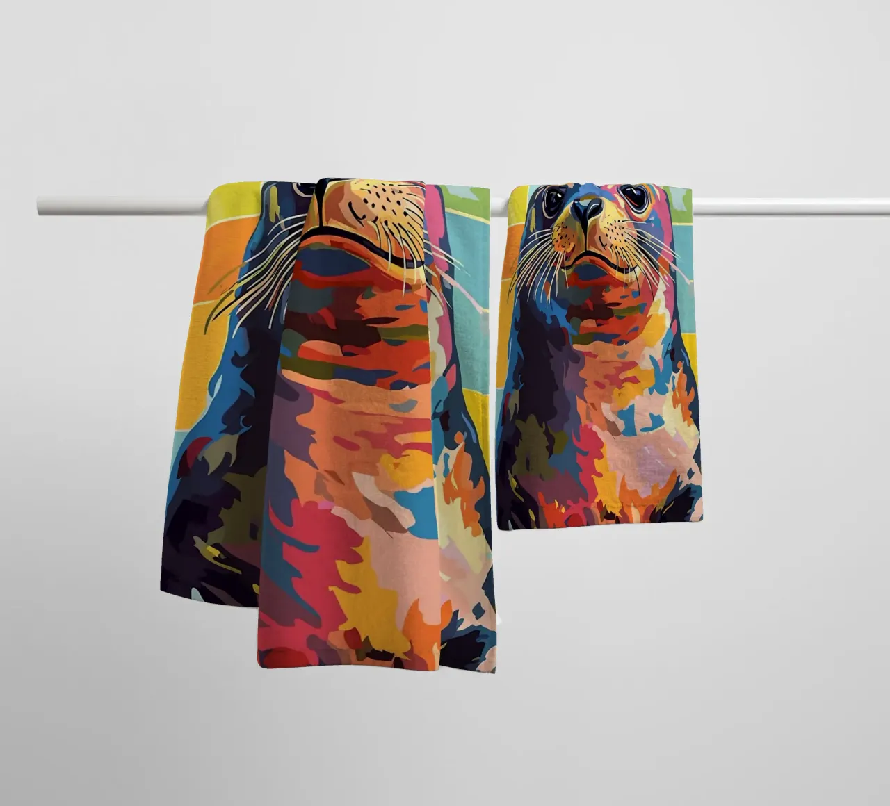 Sigillo colorato con cappello di carta igienica asciugamano da bagno da JoyWalkerShop