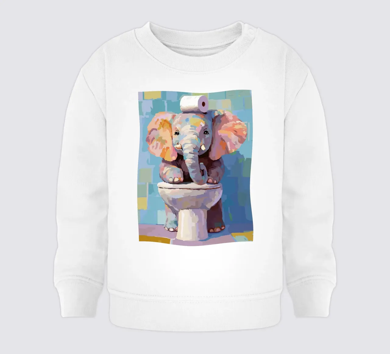 Elefante sul wc con carta igienica felpa neonato da JoyWalkerShop
