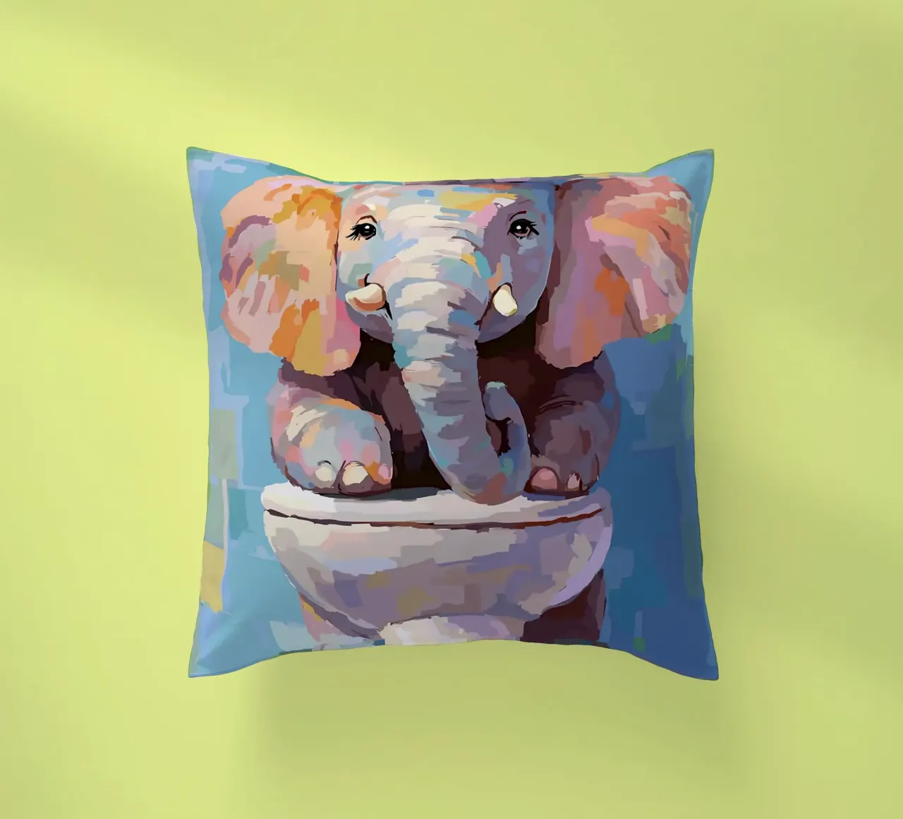 Elefante sul wc con carta igienica cuscino da JoyWalkerShop
