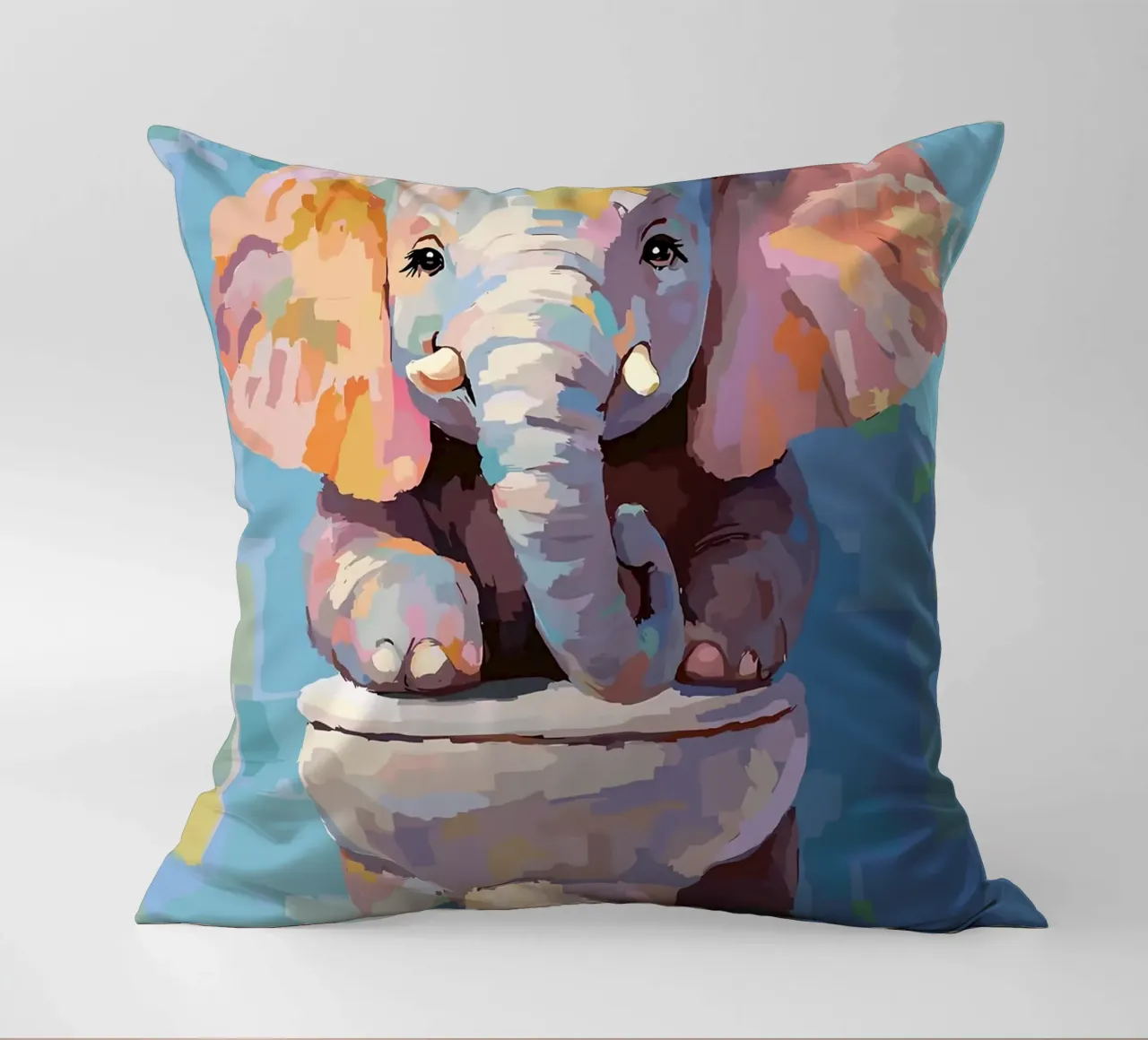 Elefante sul wc con carta igienica cuscino da JoyWalkerShop