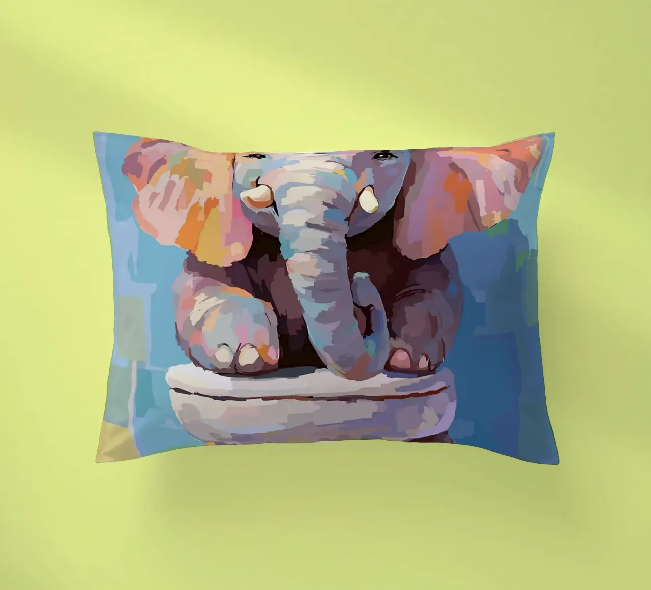 Elefante sul wc con carta igienica cuscino da JoyWalkerShop