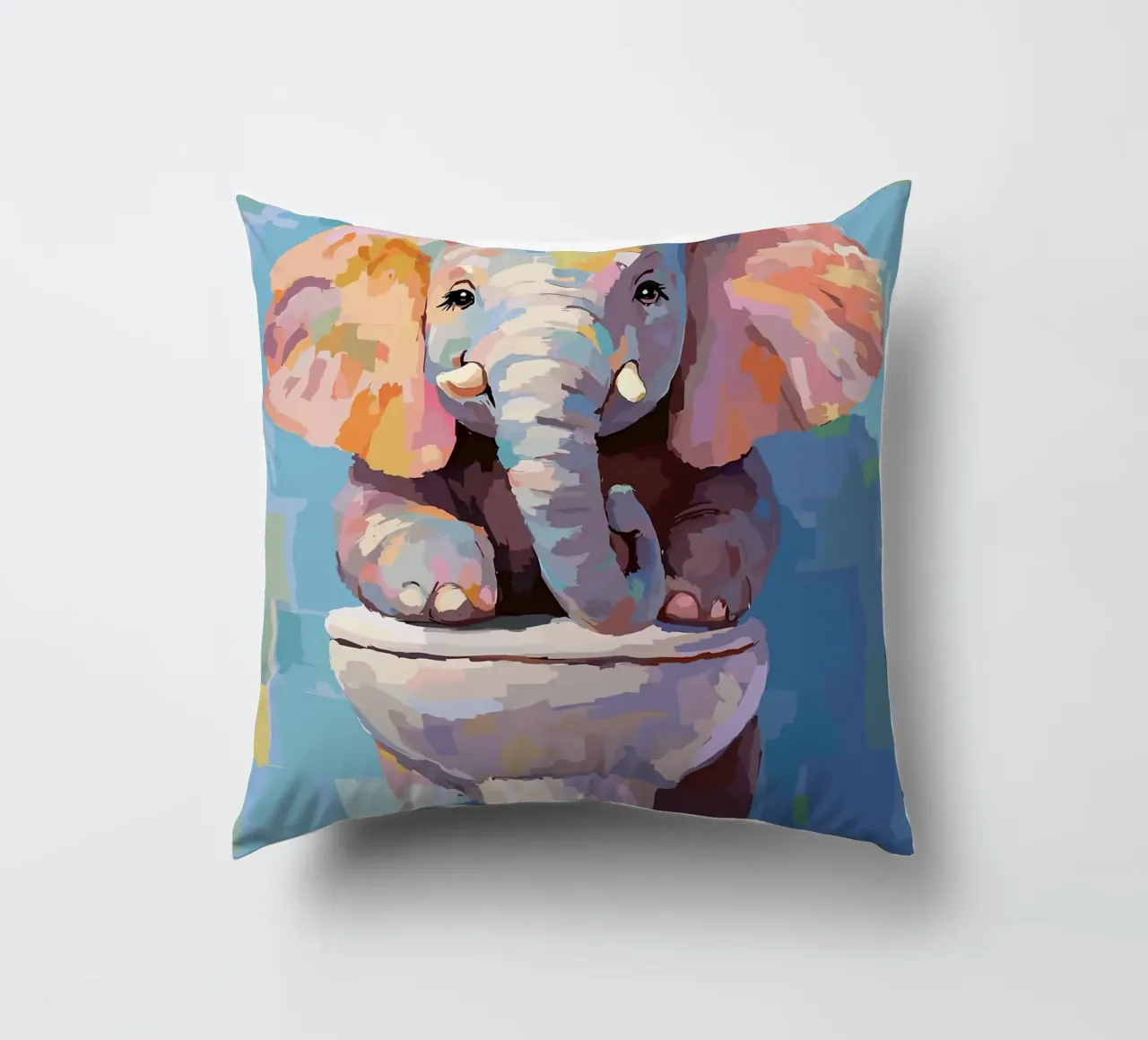 Elefante sul wc con carta igienica cuscino da JoyWalkerShop