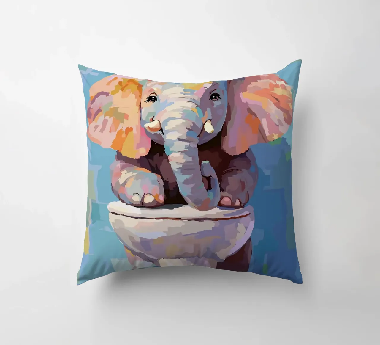 Elefante sul wc con carta igienica cuscino da JoyWalkerShop