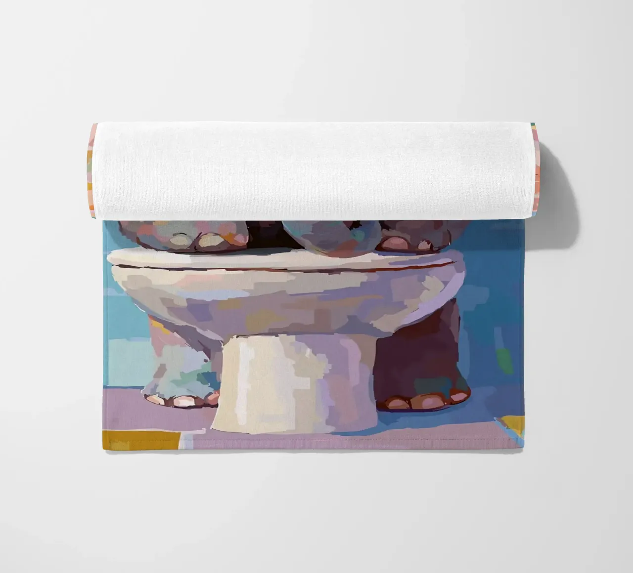 Elefante sul wc con carta igienica telo mare da JoyWalkerShop