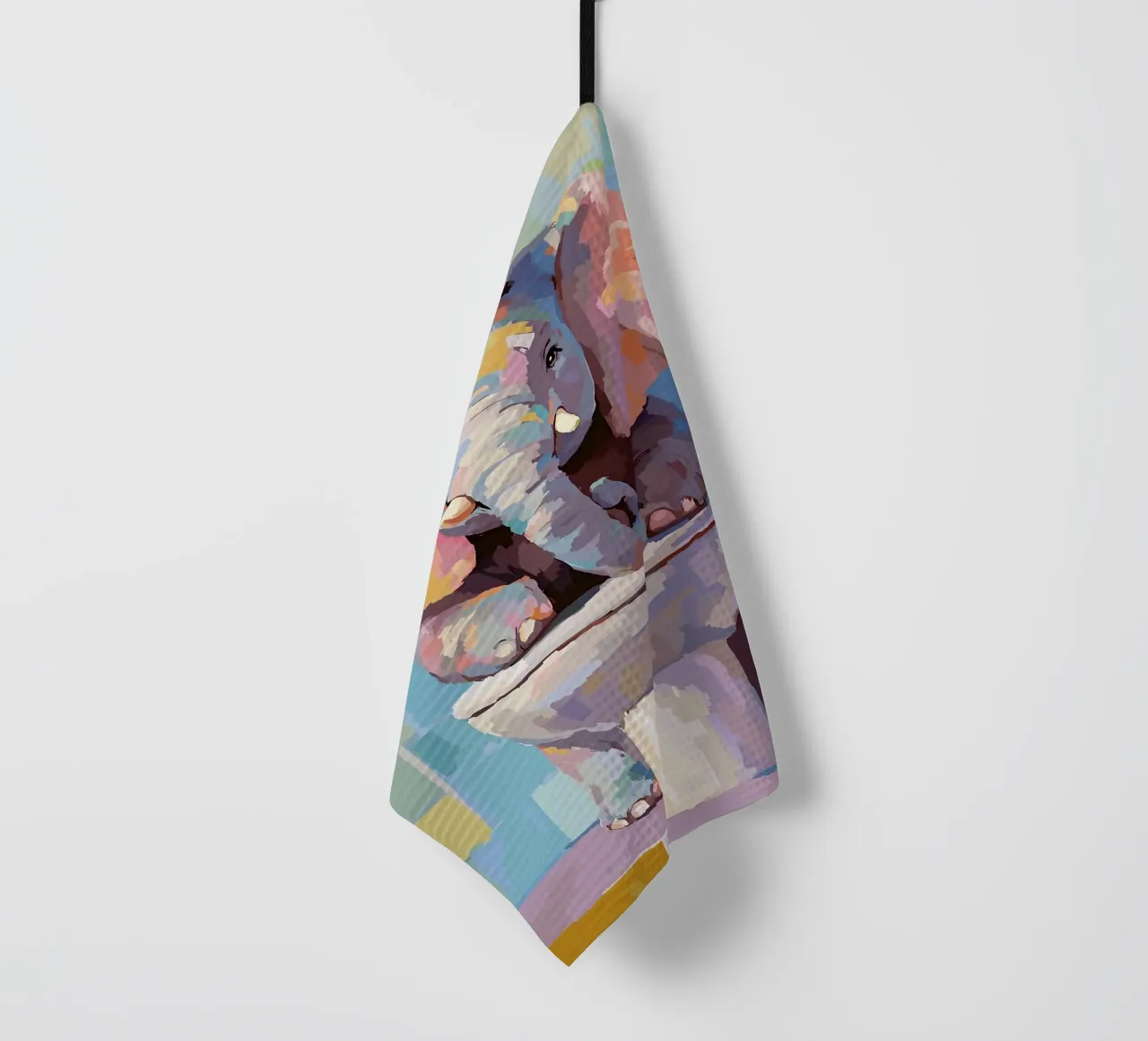 Elefante sul wc con carta igienica canovaccio da cucina da JoyWalkerShop