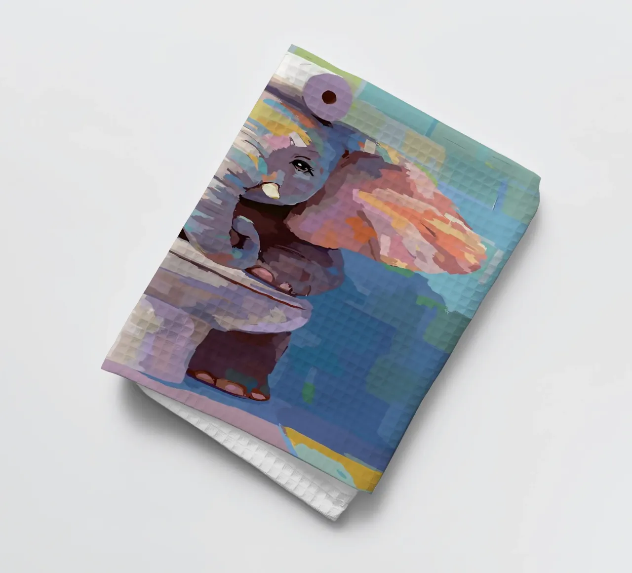 Elefante sul wc con carta igienica canovaccio da cucina da JoyWalkerShop