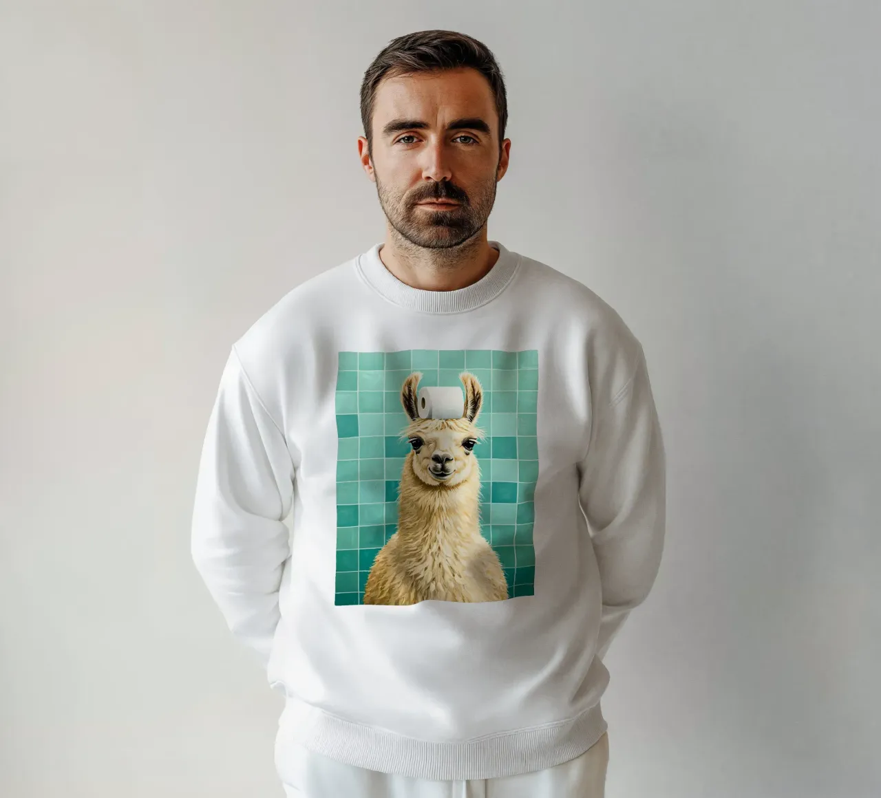 Lama con carta igienica in testa felpa da JoyWalkerShop