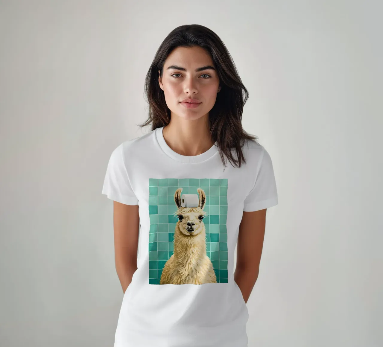 Lama con carta igienica in testa t-shirt da JoyWalkerShop