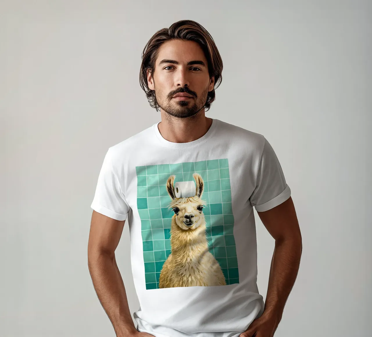 Lama con carta igienica in testa t-shirt da JoyWalkerShop