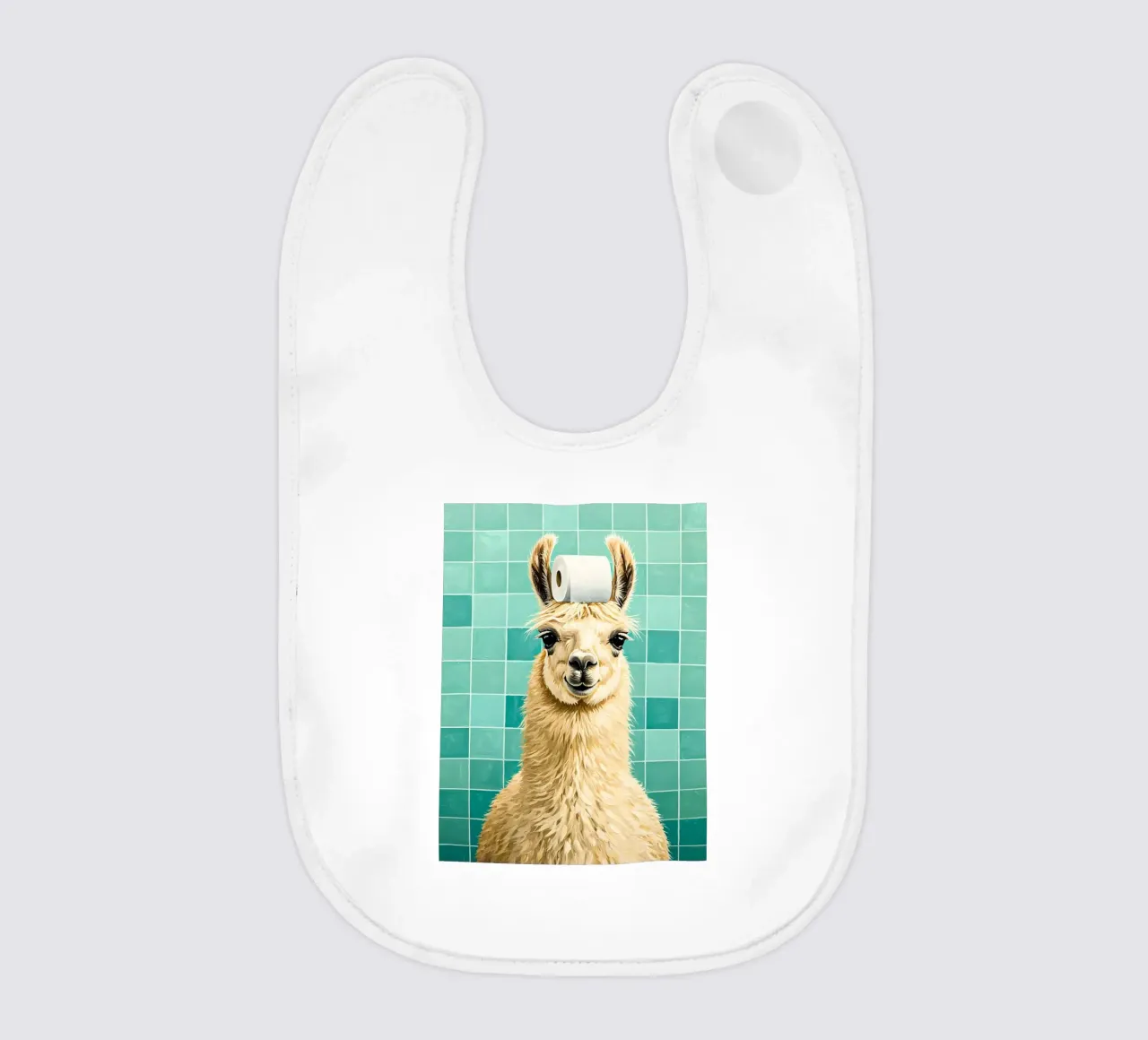 Lama con carta igienica in testa bavaglino da JoyWalkerShop