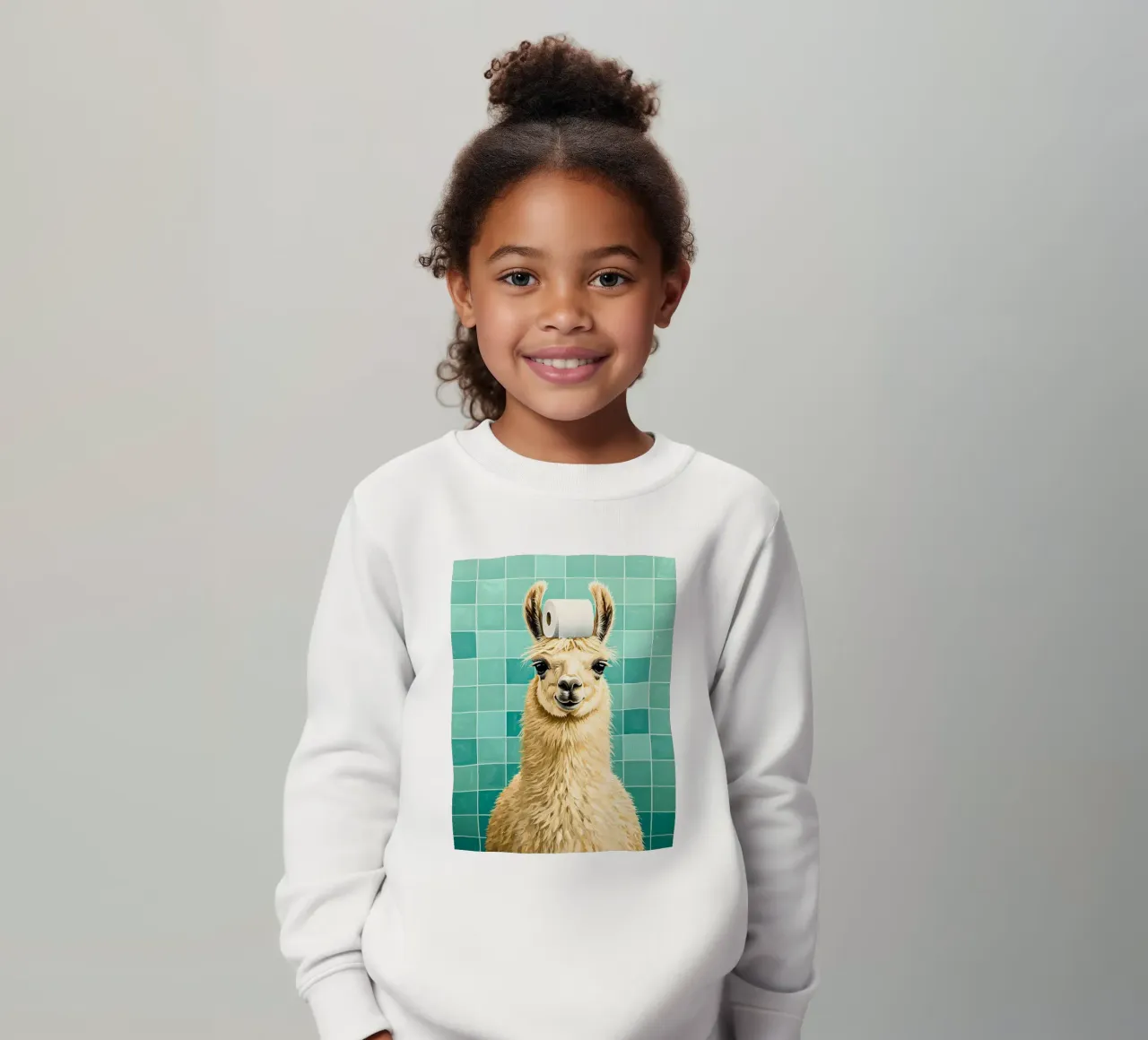 Lama con carta igienica in testa felpa bambino da JoyWalkerShop