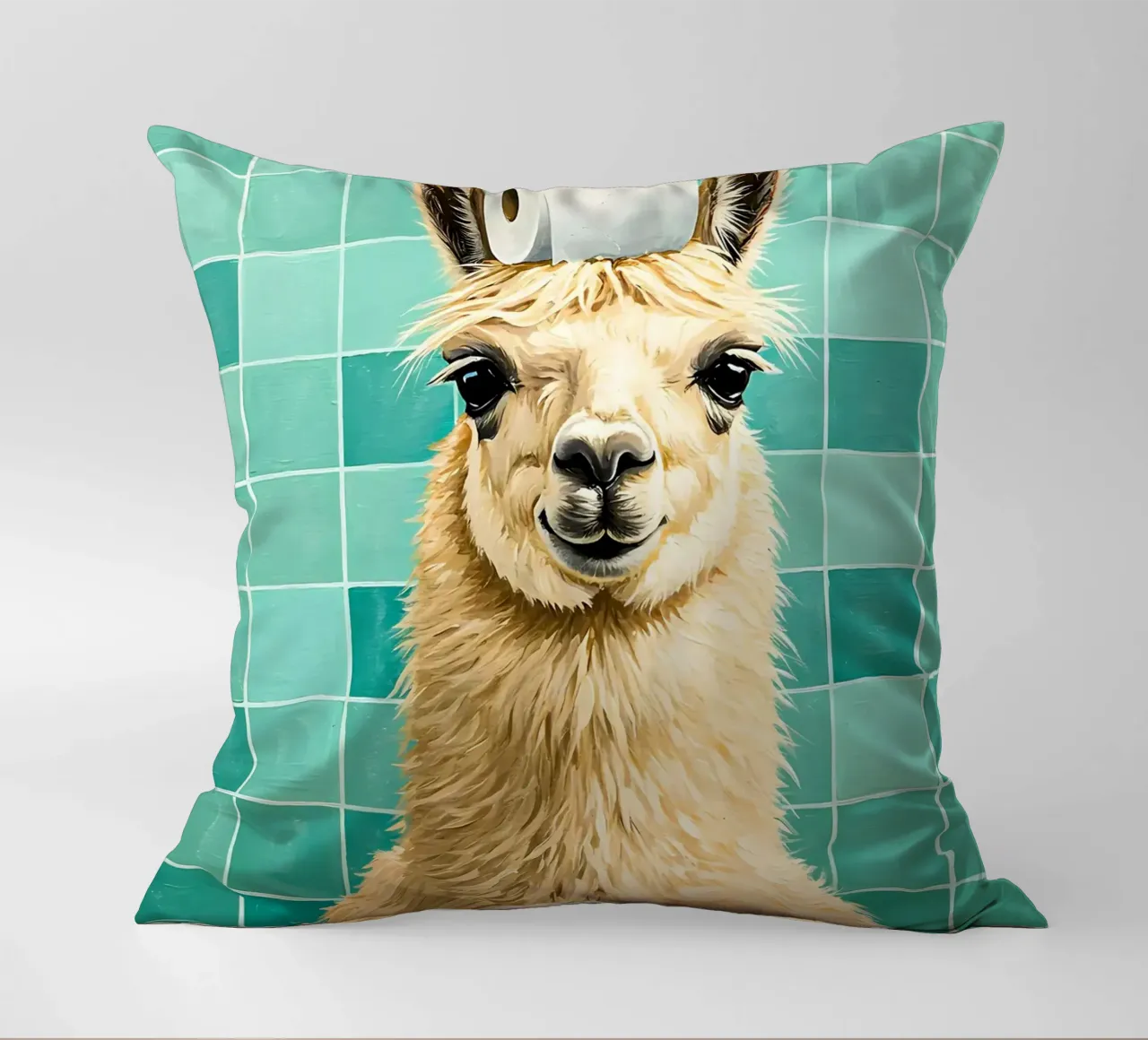Lama con carta igienica in testa cuscino da JoyWalkerShop