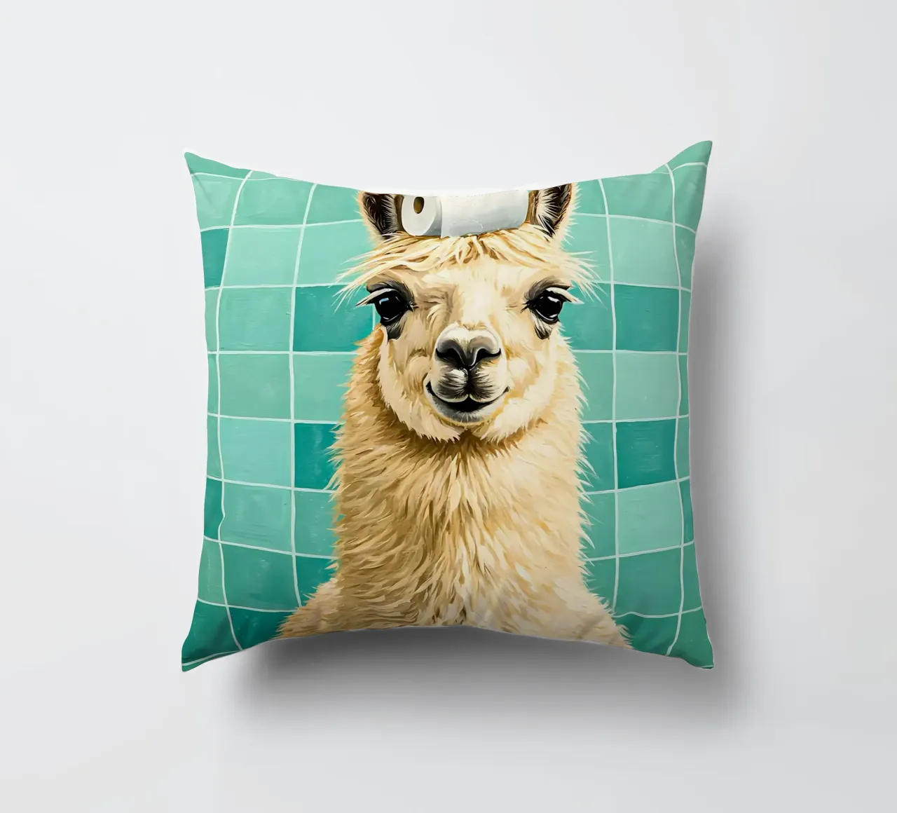 Lama con carta igienica in testa cuscino da JoyWalkerShop