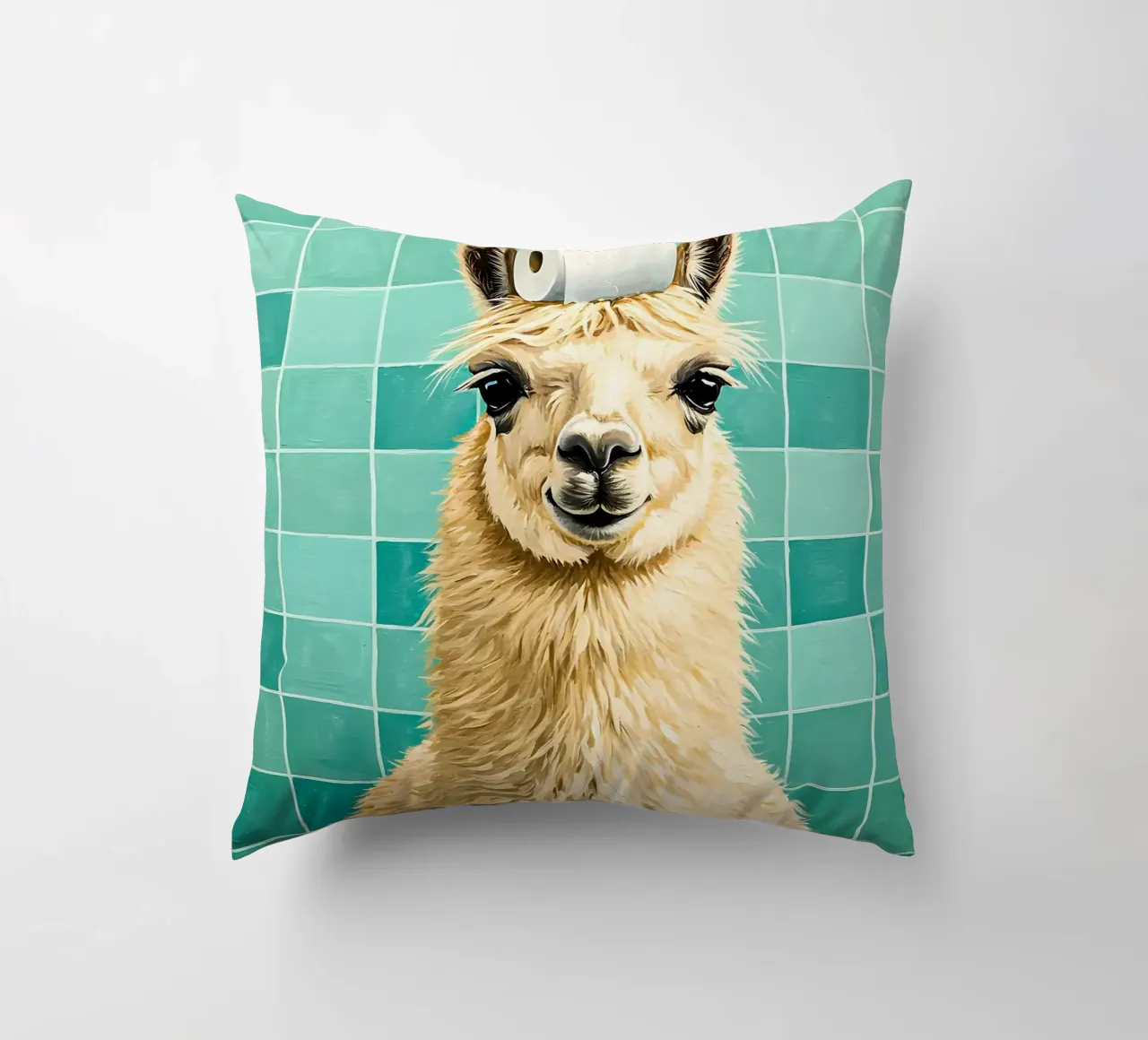Lama con carta igienica in testa cuscino da JoyWalkerShop