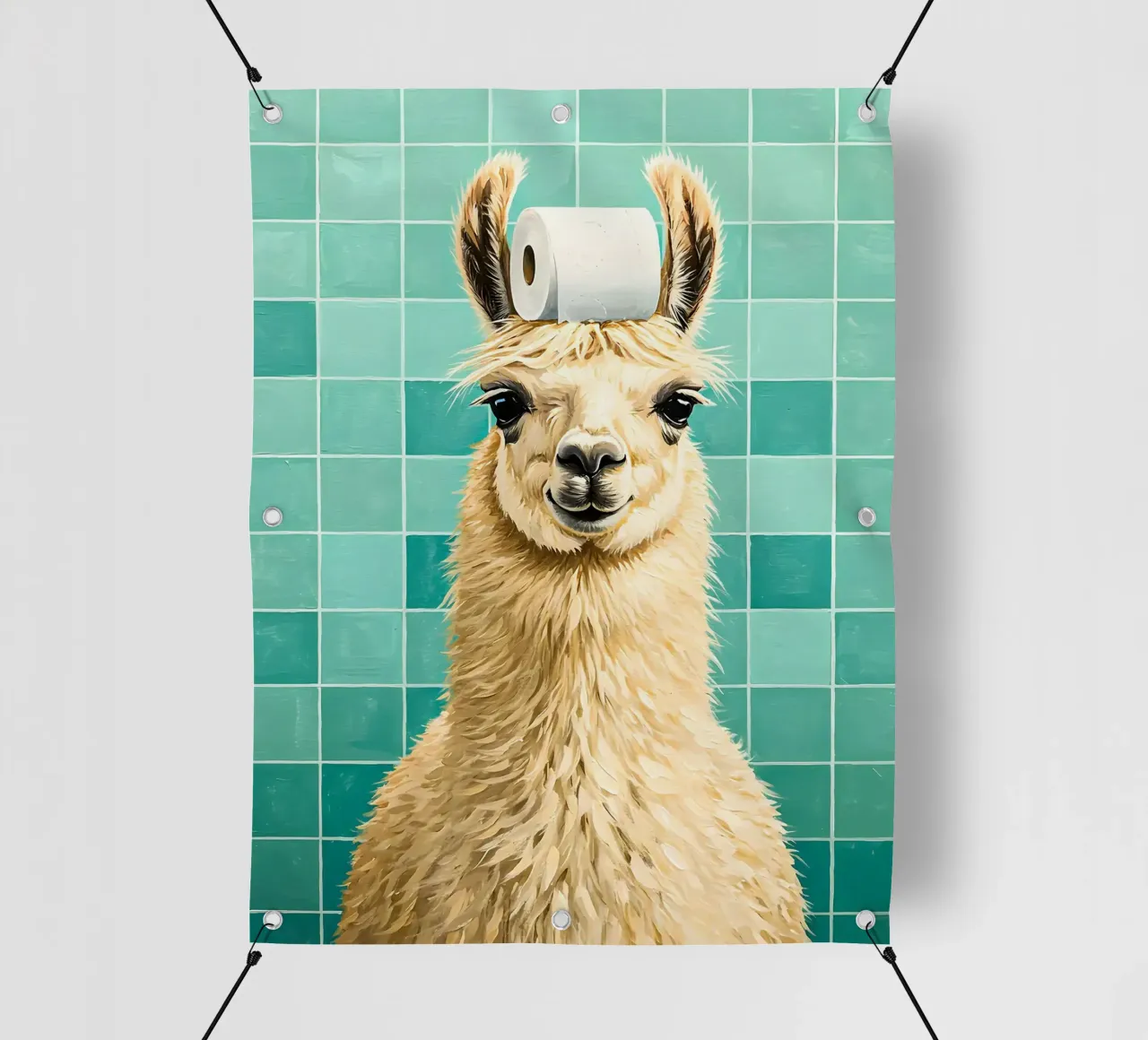 Lama con carta igienica in testa telo in pvc da JoyWalkerShop