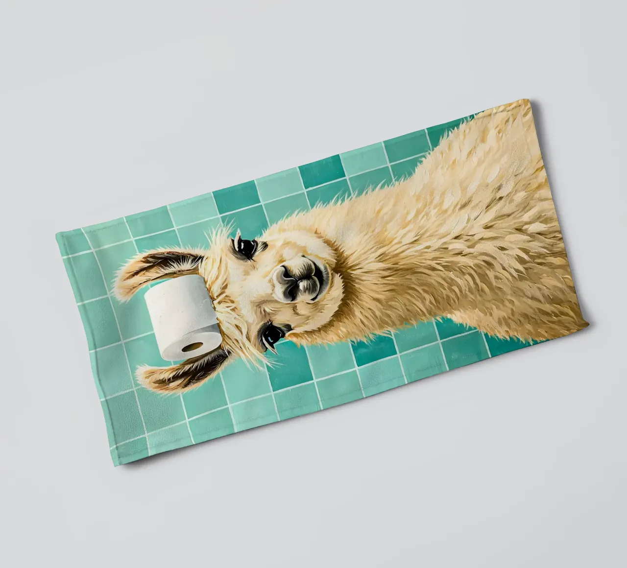 Lama con carta igienica in testa asciugamano da bagno da JoyWalkerShop