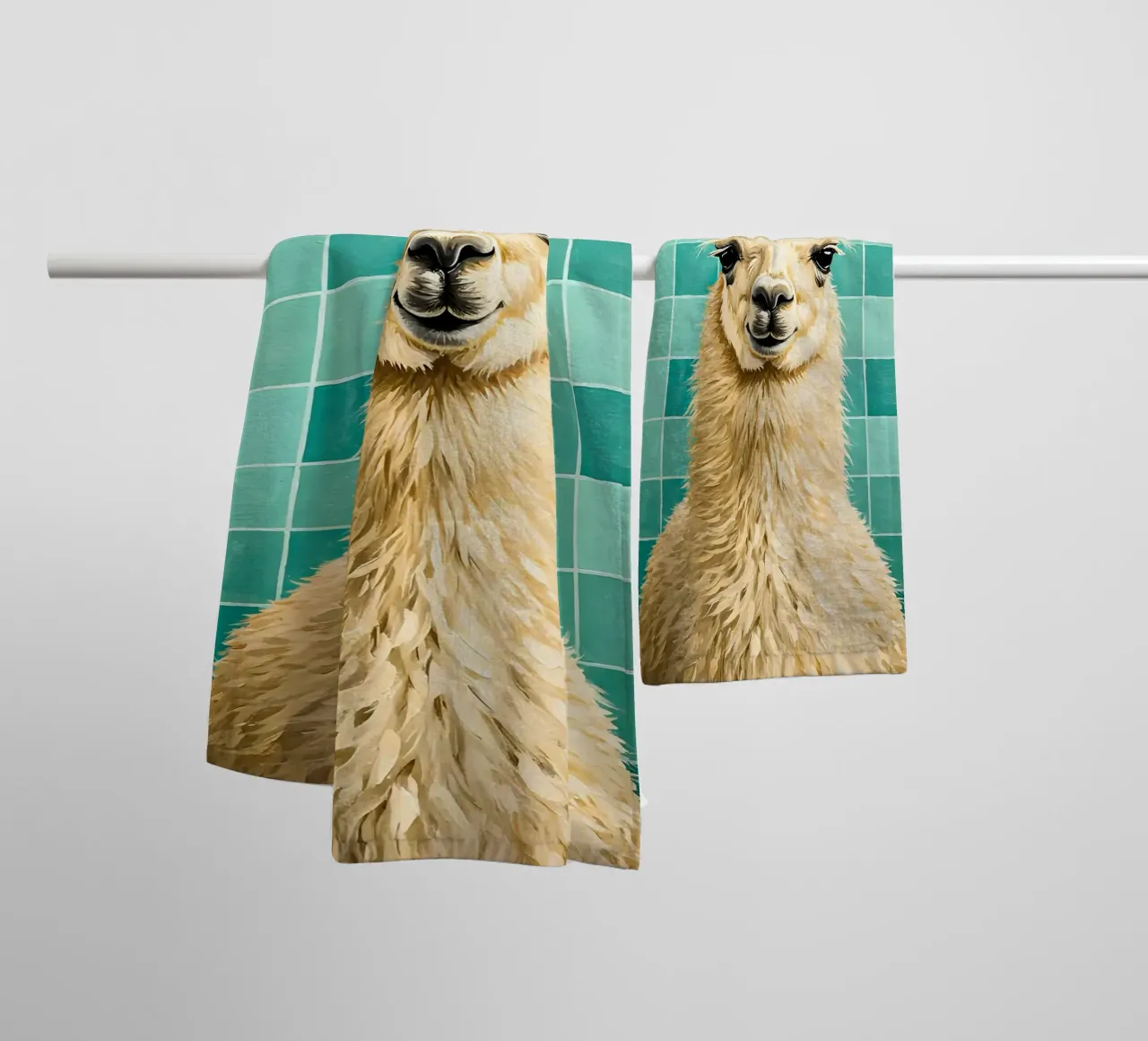 Lama con carta igienica in testa asciugamano da bagno da JoyWalkerShop