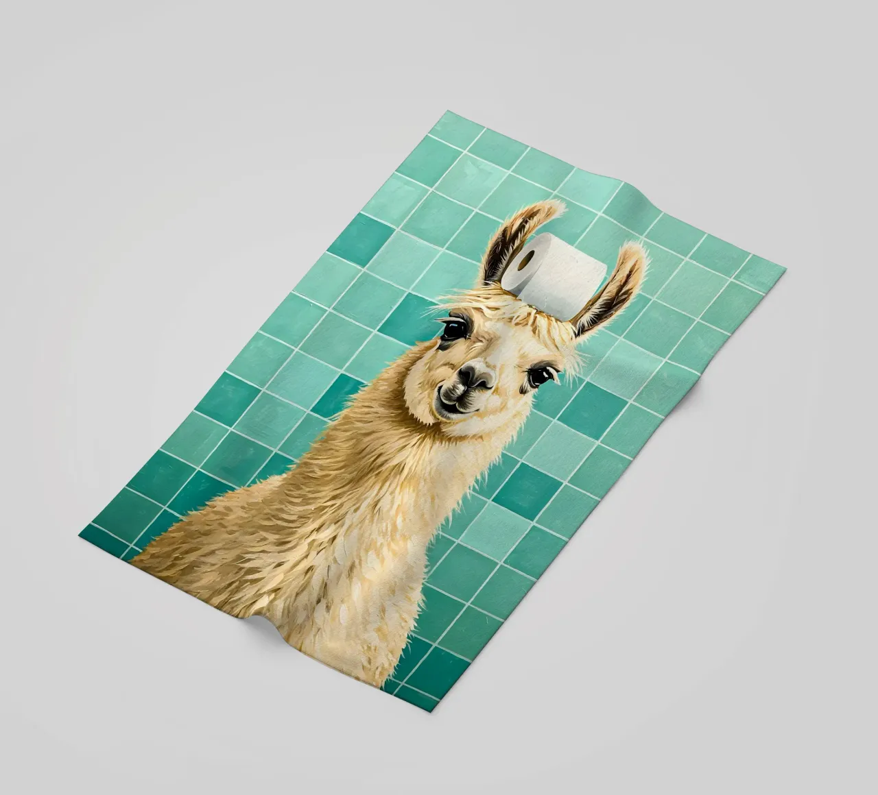 Lama con carta igienica in testa telo mare da JoyWalkerShop