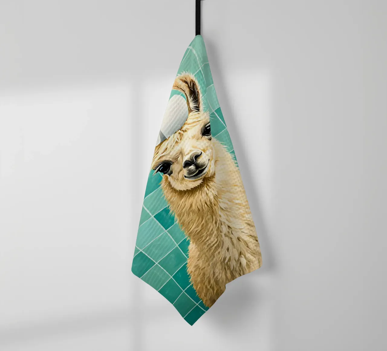 Lama con carta igienica in testa canovaccio da cucina da JoyWalkerShop