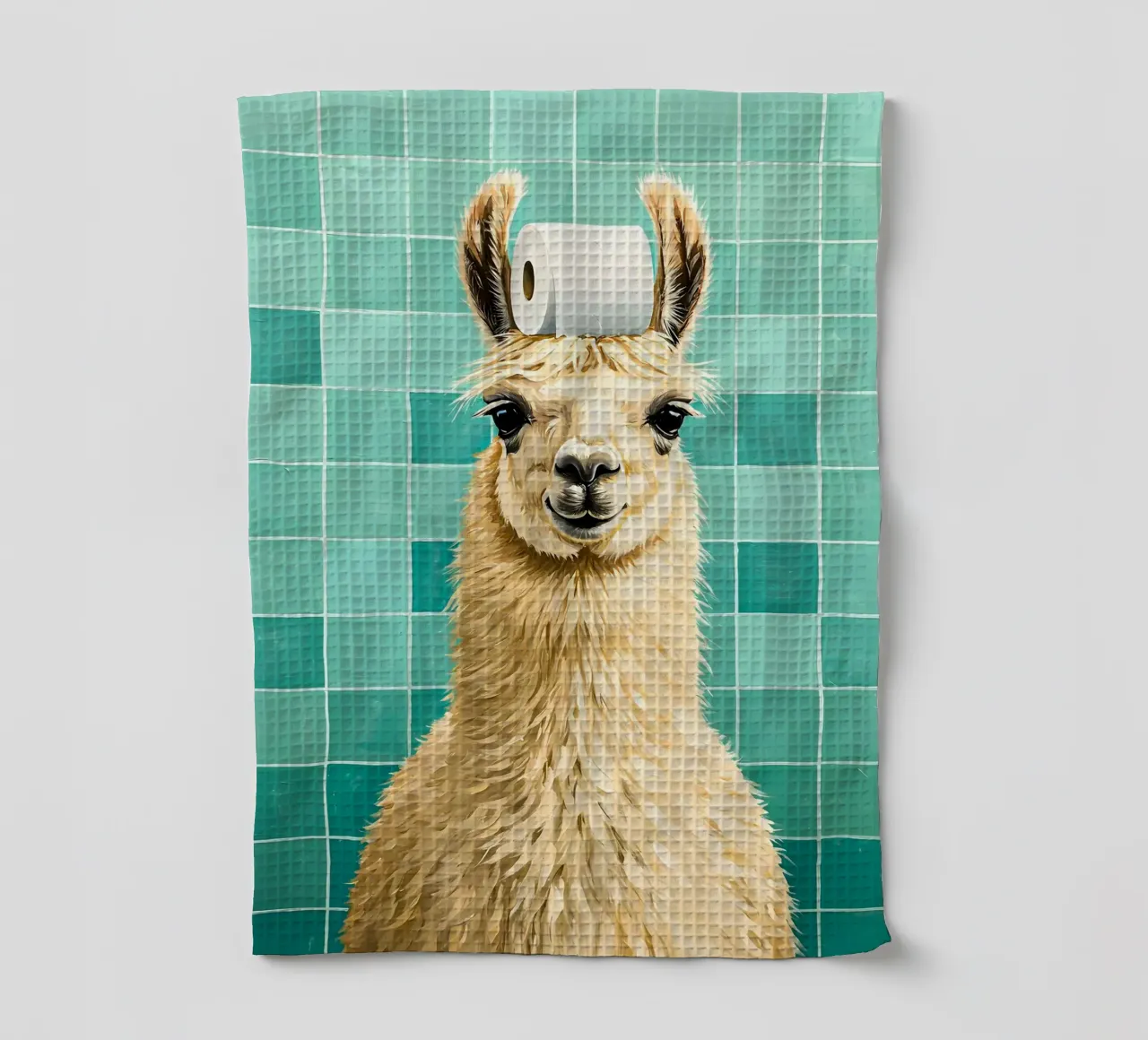 Lama con carta igienica in testa canovaccio da cucina da JoyWalkerShop