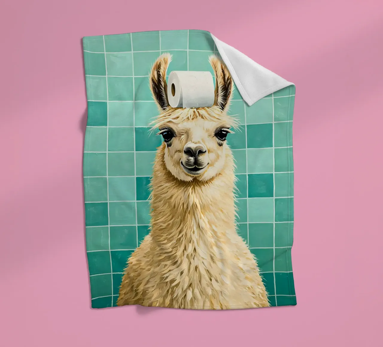 Lama con carta igienica in testa coperta in pile da JoyWalkerShop