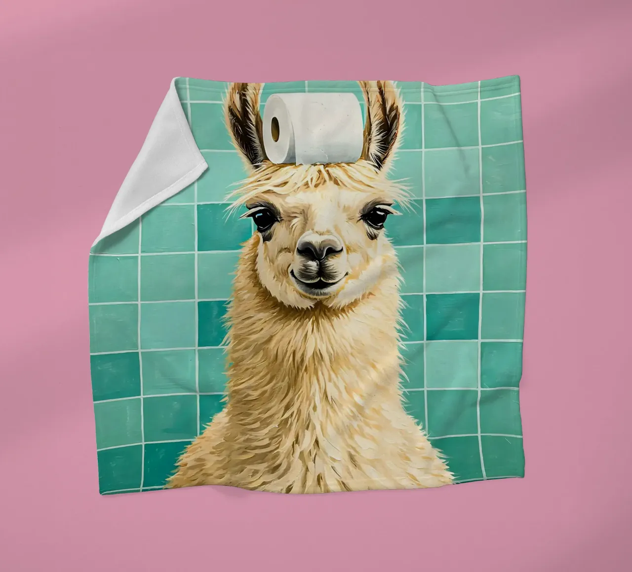 Lama con carta igienica in testa coperta in pile da JoyWalkerShop