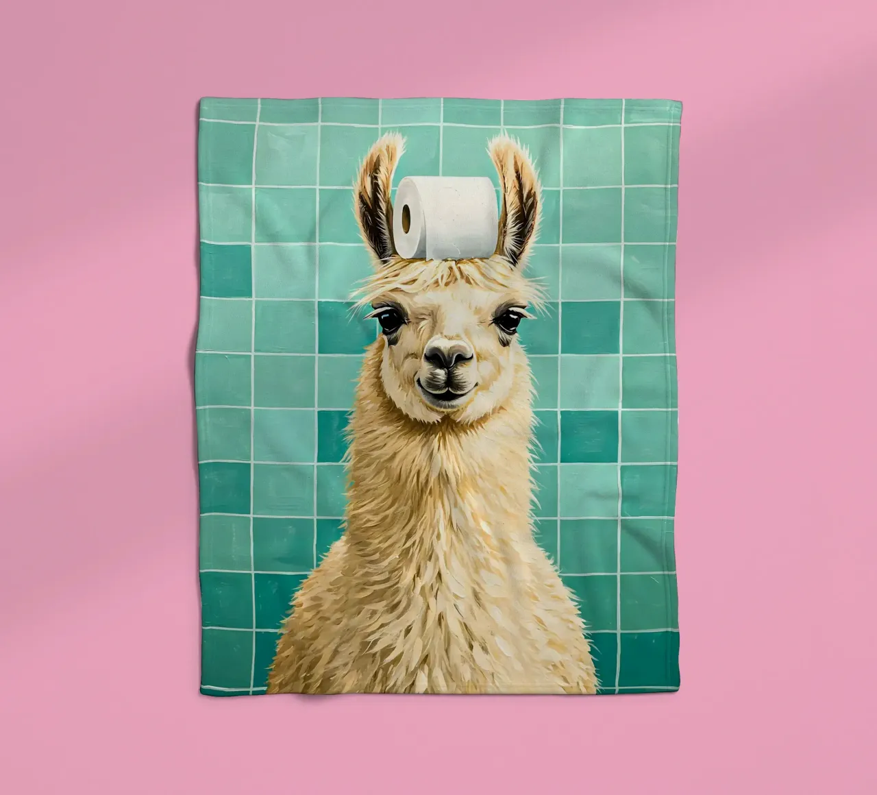 Lama con carta igienica in testa coperta in pile da JoyWalkerShop