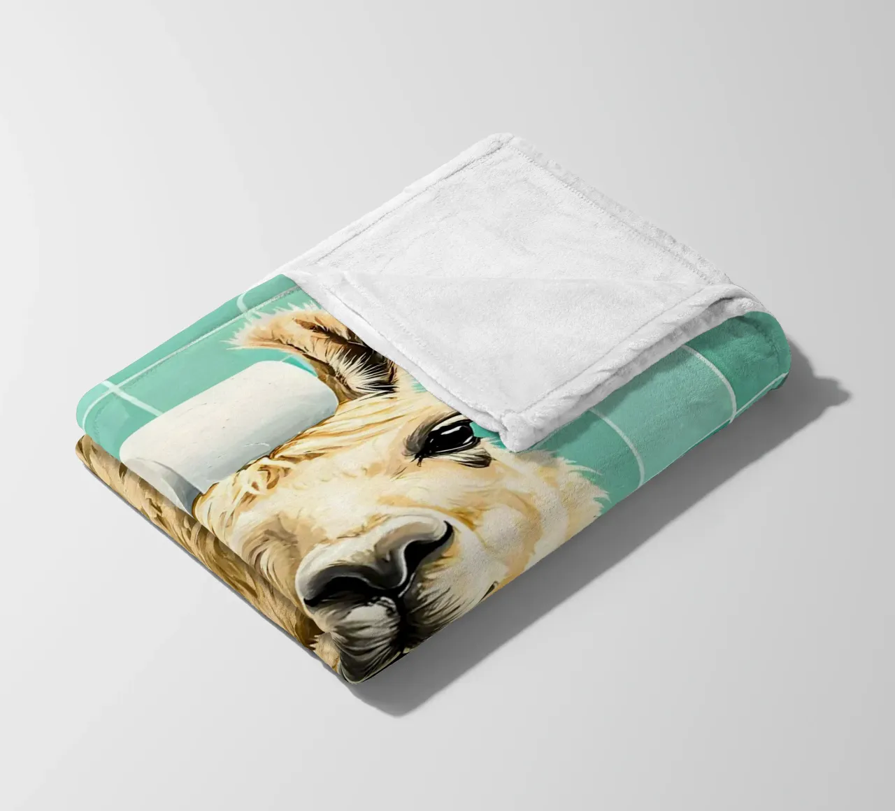 Lama con carta igienica in testa coperta in pile da JoyWalkerShop