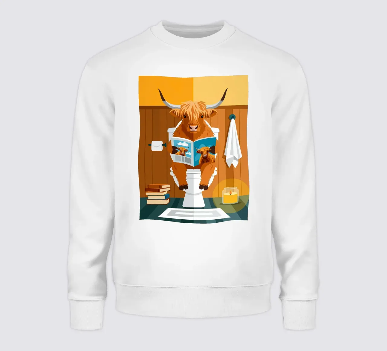 Hochlandkuh Lesen Sweatshirt von JoyWalkerShop