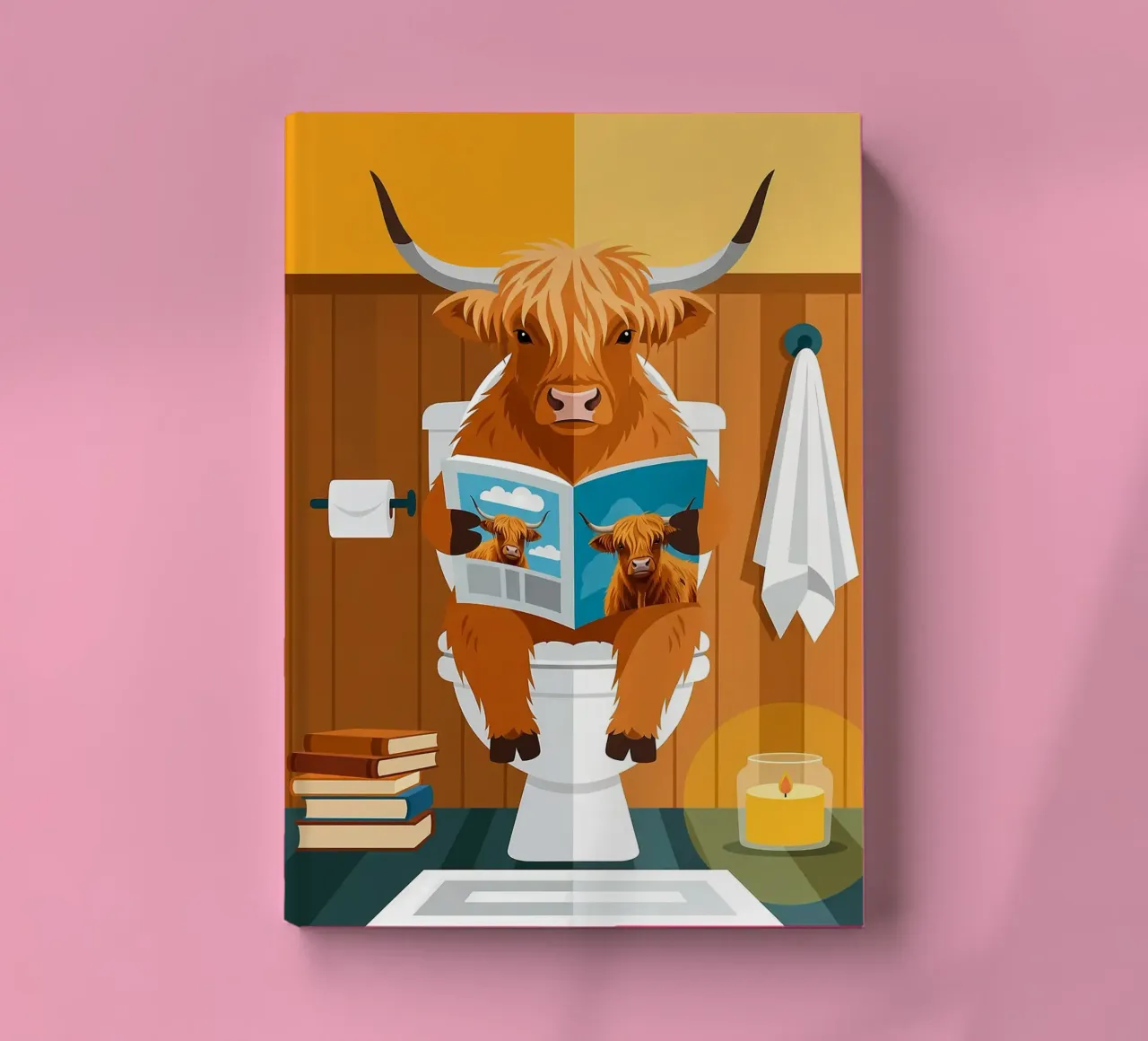 Lecture de la vache Highland carnet de notes de JoyWalkerShop