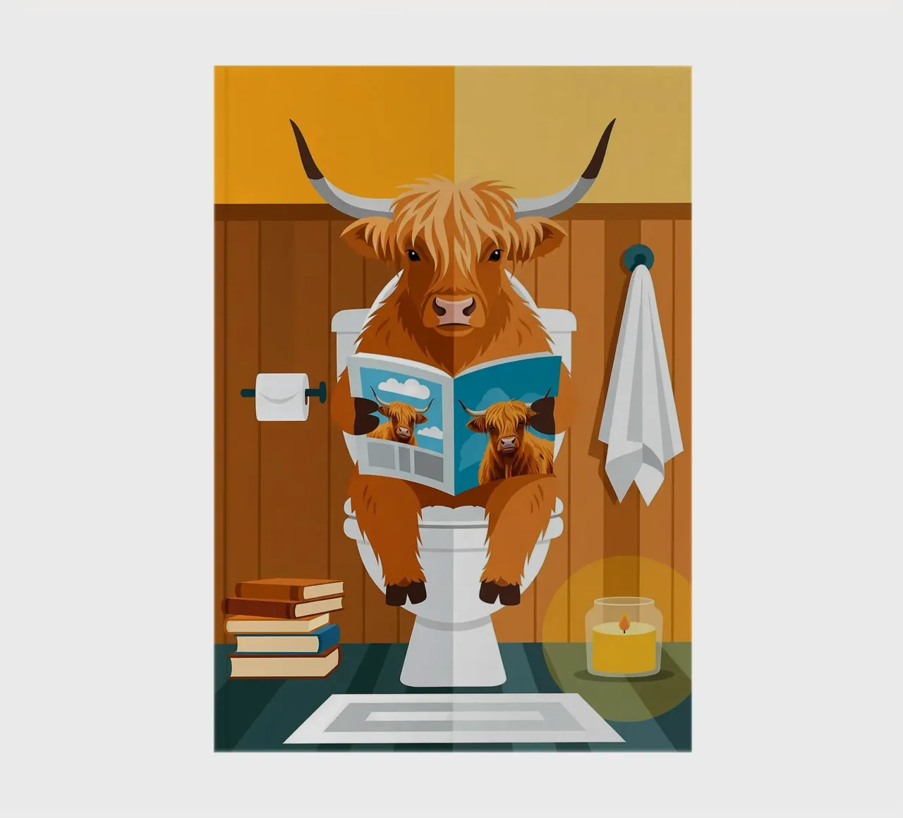 Lecture de la vache Highland carnet de notes de JoyWalkerShop