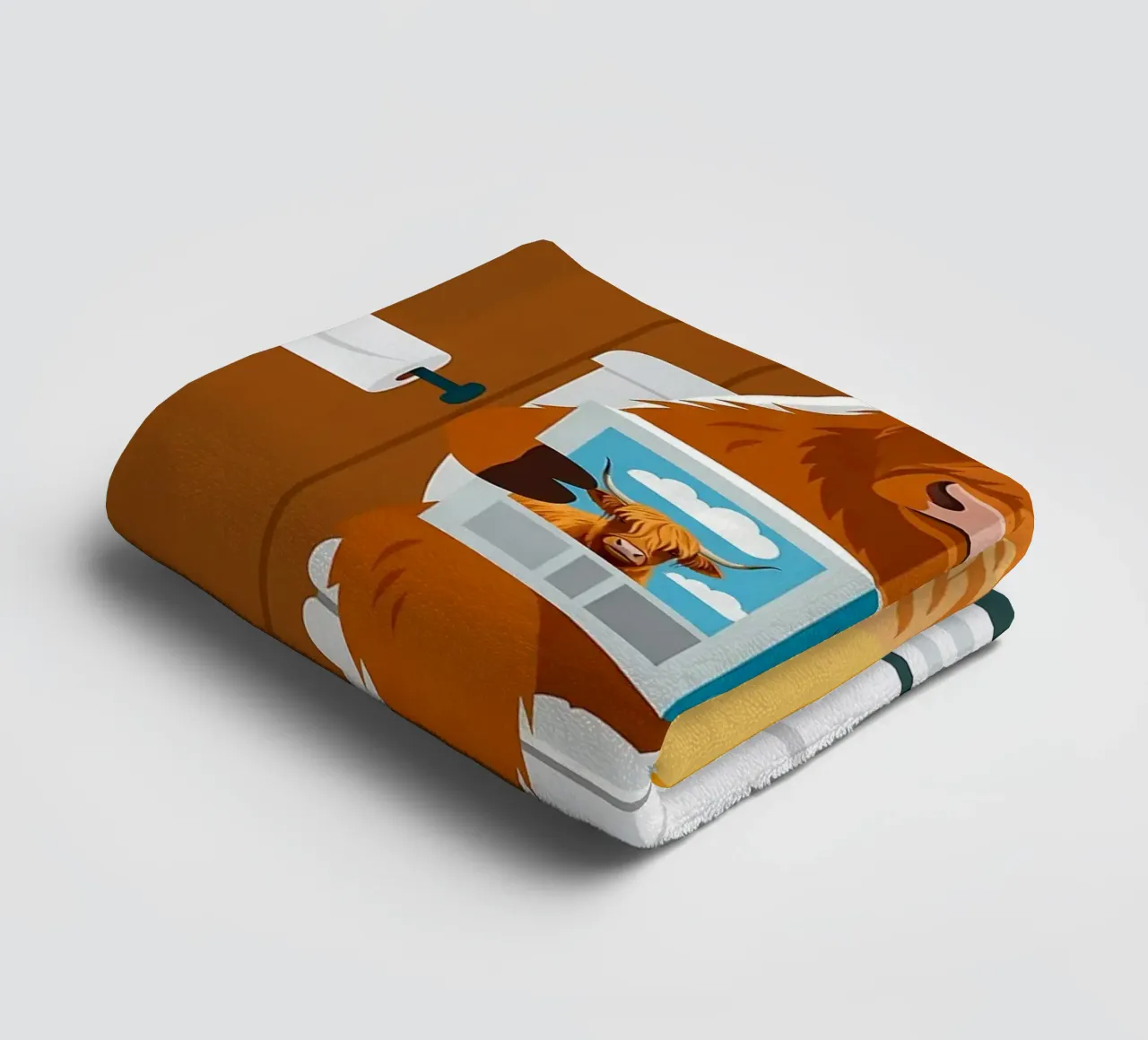 Lecture de la vache Highland serviette de bain de JoyWalkerShop